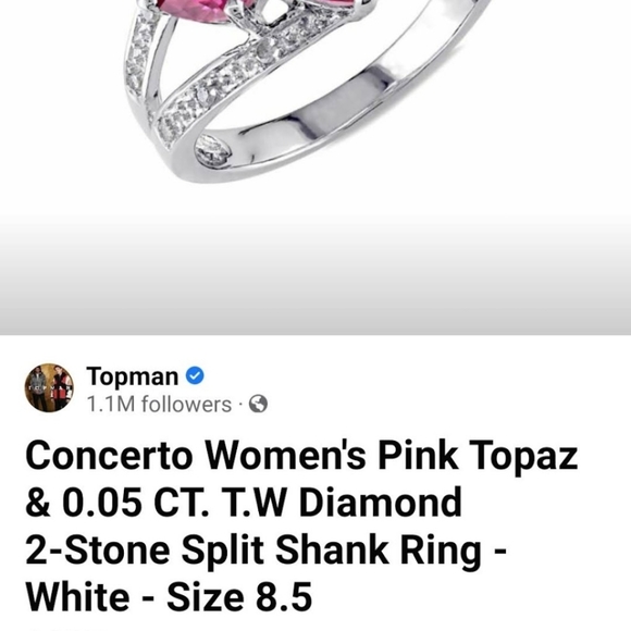 💙💙 💙 BNWT Concerto Pink Topaz Ring - Picture 6 of 6